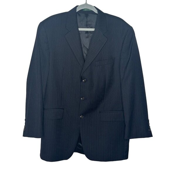 Lauren Ralph Lauren mens black pinstripe wool blazer size 40R - Picture 2 of 9